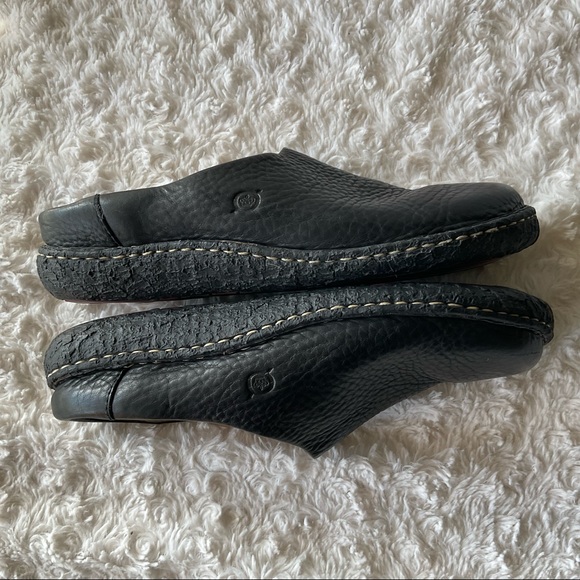 Born Black Leather Wedge Slip-on Clogs Mules Size 8 1/2 - Picture 5 of 15